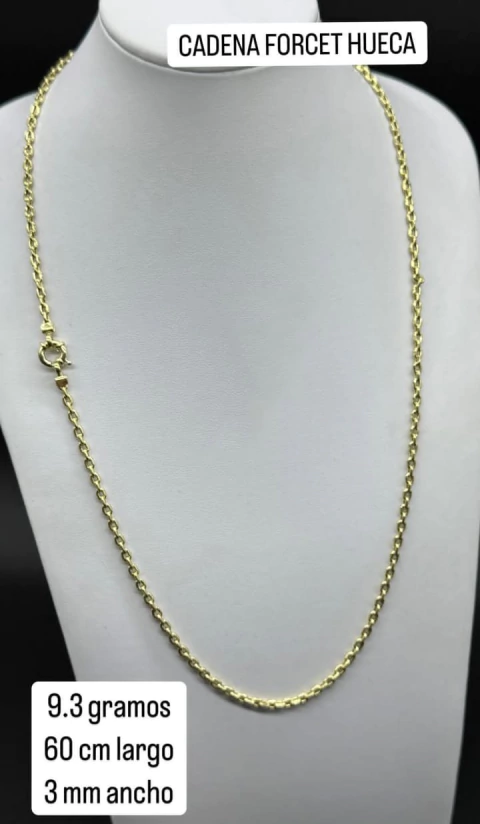 Cadena Forcet Hueca Oro 18k 60 cm 9 gramos