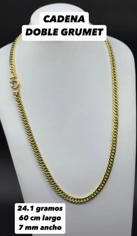 Cadena Doble Groumet Oro 18k 60 cm 24 gramos