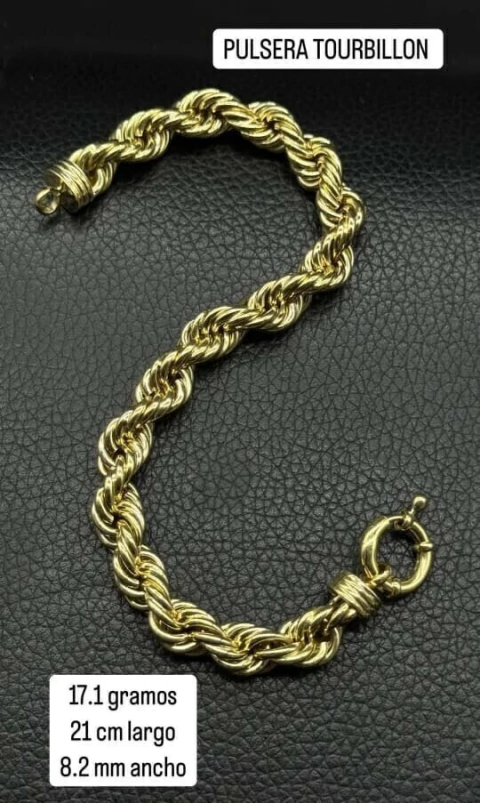 Pulsera Tourbillon Oro 18k 21 cm 17 gramos