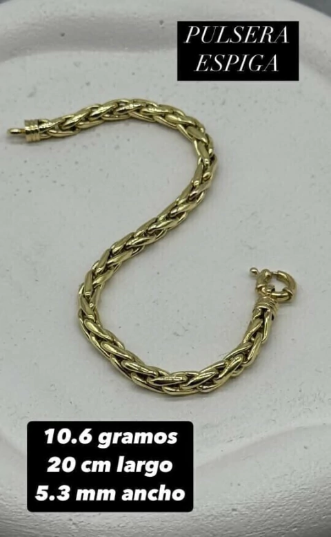 Pulsera Espiga Oro 18k 20 cm 11 gramos