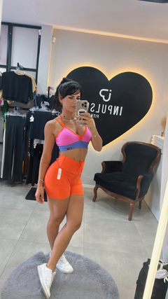 CONJUNTO BICOLOR SHORT SEMI EMPINA TAM Ú. 34 AO 40 - loja online