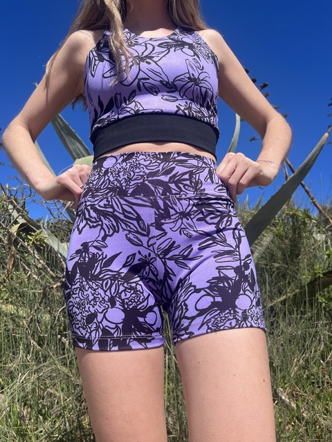 SHORT PRINTEMPS LILA