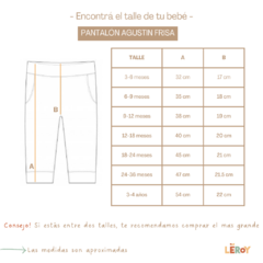 Tabla de talles 