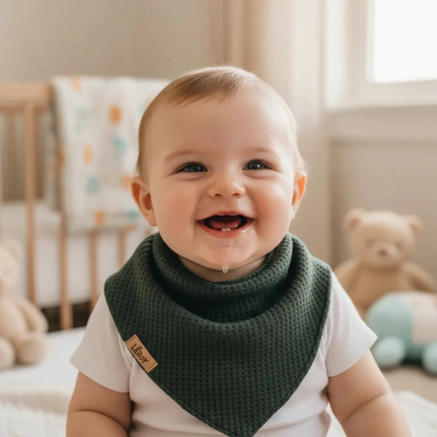 Babero wafle Verde Oliva - comprar online