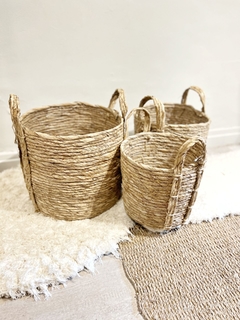 Trio de Cestos Rafia Importados - comprar online