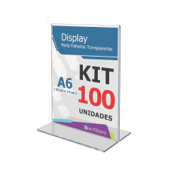 Display de Mesa T - A6 VERTICAL 15 X 10 - PETG - KIT 100
