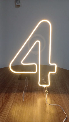 Painel Led Neon Número 4 Festas E Eventos 50cm Altura