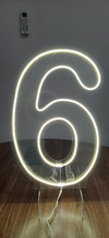 Painel Led Neon Número 6 Festas E Eventos 50cm Altura