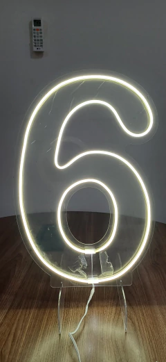 Painel Led Neon Número 6 Festas E Eventos 50cm Altura