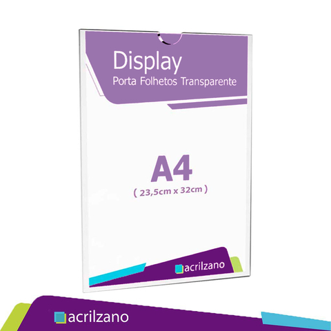 Display de Parede Simples Moldado Vertical A4 - 21cmx30cm