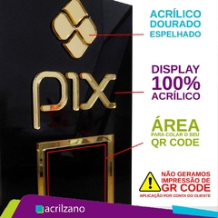 PLACA BANCADA QR CODE VERTICAL T ACRÍLICO PRETO E DOURADO na internet