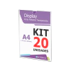 Kit 20 Display Parede Aviso A4 23,5x32cm