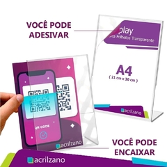 Display Expositor Acrílico A4 Em L Mesa Balcão Kit 60 unidades - loja online