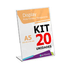 DISPLAY DE BANCADA L - A5 VERTICAL 15X21CM Kit/20