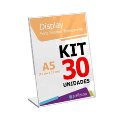 DISPLAY DE BANCADA L - A5 VERTICAL 15X21CM Kit/30