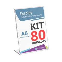 Display Acrilico Porta Retrato L A6 10x15 Kit/80
