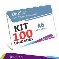 DISPLAY DE BANCADA L - A6 HORIZONTAL 15X10CM - KIT 100 UNIDADES