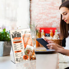 15 Display Expositor Acrílico A4 L Cristal Mesa Vertical na internet