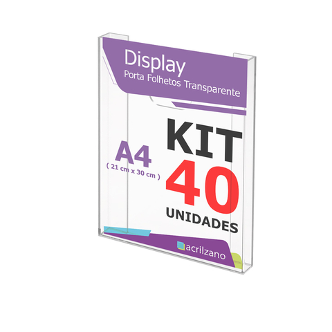 Kit 40 Porta Folder de Parede - A4 Vertical 30x21CM - comprar online