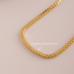 Colar Riviera com Design Quadrado Banhado a Ouro 18K - loja online