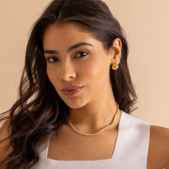 Colar Riviera com Design Quadrado Banhado a Ouro 18K na internet