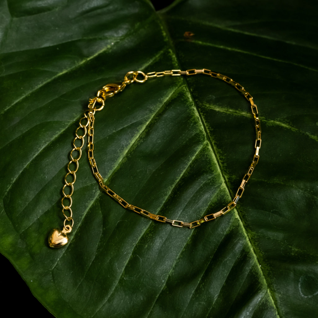 Pulseira com Elos Pequenos Banho Ouro 18K