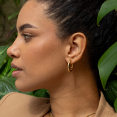 Argola round banho ouro 18k na internet