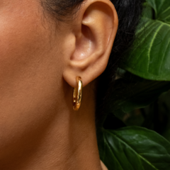 Argola round banho ouro 18k - Tryashop Semijoias