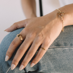 Anel wave banho ouro 18k - comprar online