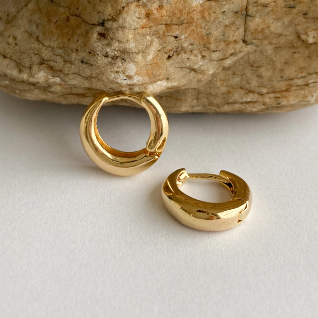 Argola Beady banho ouro 18k