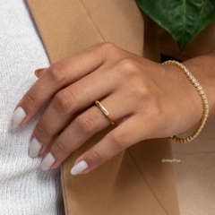 Anel Flat ajustável Banhado a Ouro 18K - comprar online