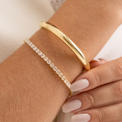 Pulseira Riviera Cravejada de Zircônia Banhada a Ouro 18k Hipoalergênica Fecho Trava - comprar online