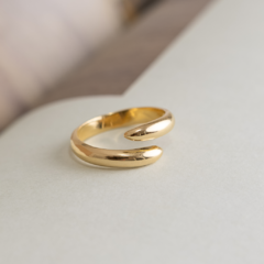 Anel Espiral Ajustável Banhado a Ouro 18K Hipoalergênico