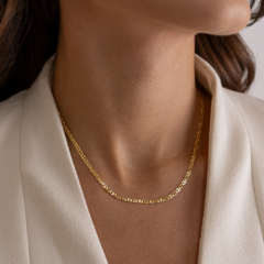 Corrente Piastrine Banhada a Ouro 18K Hipoalergênica 40cm