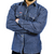 Camisa de jean entallada manga larga - tienda online