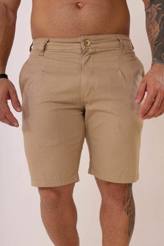 Bermuda Masculina Sarja Detalhe De Pinças Frontal, Revesst Jeans. 0000056