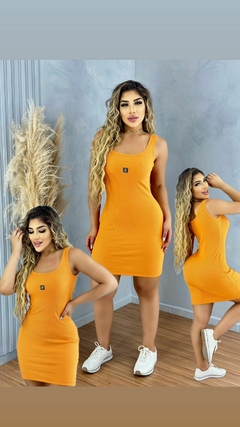 Vestido Tubinho Regata Casual Curto Feminino Tecido Canelado, Revesst Jeans. 0000042