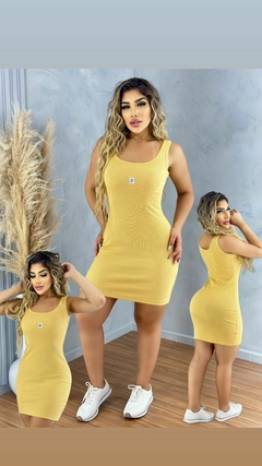 Vestido Tubinho Regata Casual Curto Feminino Tecido Canelado, Revesst Jeans. 0000042 - loja online
