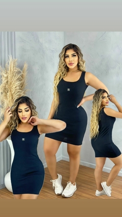 Vestido Tubinho Regata Casual Curto Feminino Tecido Canelado, Revesst Jeans. 0000042 na internet