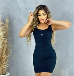 Vestido Tubinho Regata Casual Curto Feminino Tecido Canelado, Revesst Jeans. 0000042 - Revesst Jeans