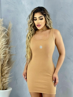 Imagem do Vestido Tubinho Regata Casual Curto Feminino Tecido Canelado, Revesst Jeans. 0000042