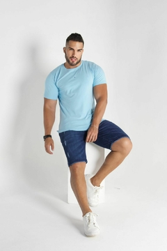 Bermuda Jeans Masculina Com Lycra, Detalhe De Bolso diferenciado, Revesst Jeans. 0000026 - loja online