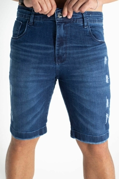 Bermuda Jeans Masculina Com Lycra, Detalhe De Bolso diferenciado, Revesst Jeans. 0000026
