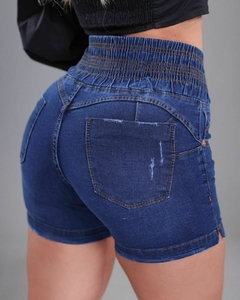 Short Pedalete Jeans Feminino Com Lycra, Cintura Alta, Cintura Modeladora, Revesst Jeans. 40731 - Revesst Jeans