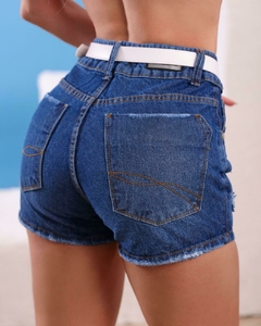 Short Jeans Feminino Sem Lycra, Cintura Alta Acompanha Cinto, Revesst Jeans 41730 - Revesst Jeans