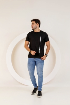 Calça Skinny Masculina Jeans Com Lycra, Tradicional Com Detalhe No Bolso Traseiro, Revesst Jeans. 0000122 na internet