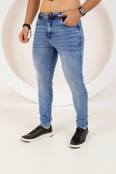 Calça Skinny Masculina Jeans Com Lycra, Tradicional Com Detalhe No Bolso Traseiro, Revesst Jeans. 0000122 - loja online
