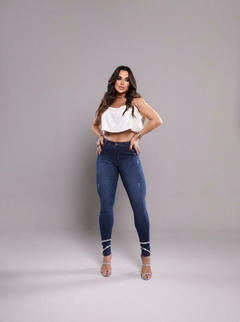 Calça Jeans Feminino Skinny Com Lycra, Cintura Alta, Empina Bumbum Com pinças Frontal, Revesst jeans 39306