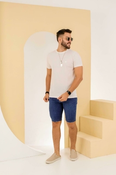 Bermuda Jeans Masculina Com Lycra, Tradicional, Cintura Baixa, Revesst Jeans. 0000390 na internet