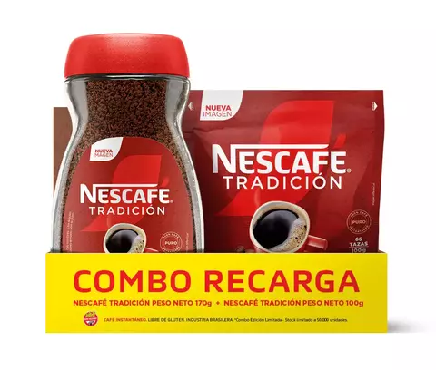 Combo Recarga Cafe Nescafe Tradicion Frasco 170g + Repuesto 170g - comprar online